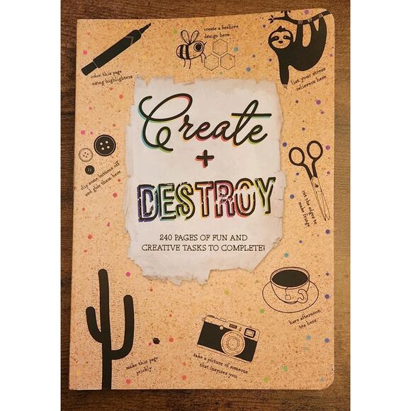 Create + Destroy Activity Book 240 Pages of Fun and Creative Tasks New Open Box - Picture 1 of 2